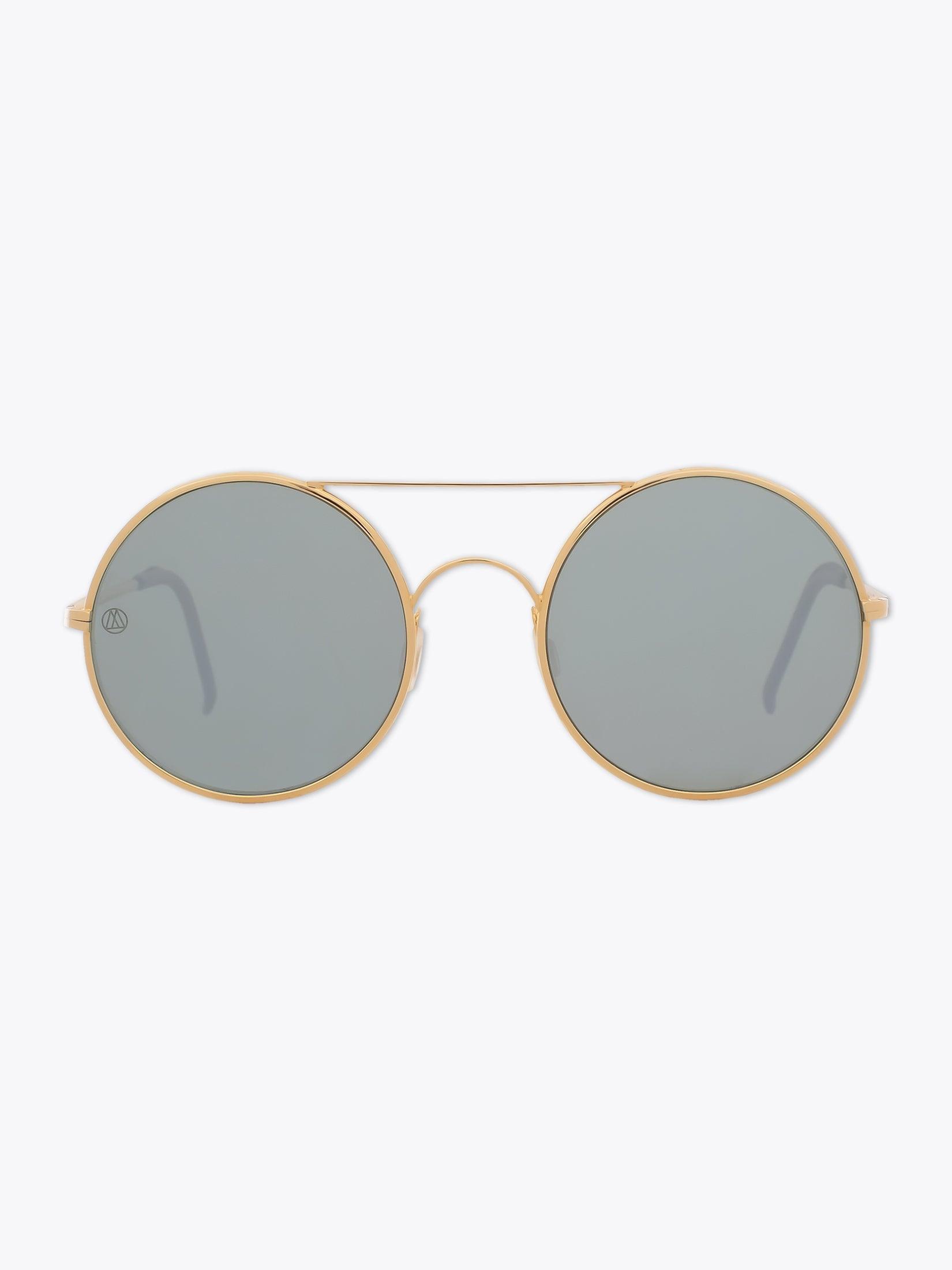 8000 Eyewear 8M4 Gold-Tone Round Sunglasses