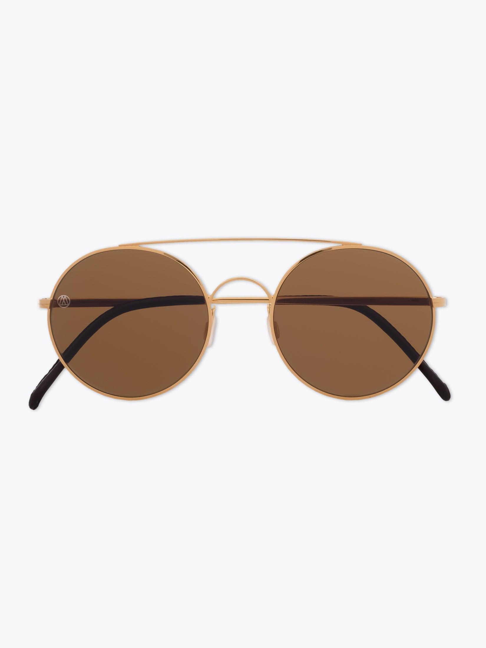 8000 Eyewear 8M6 Gold-Tone Round Sunglasses