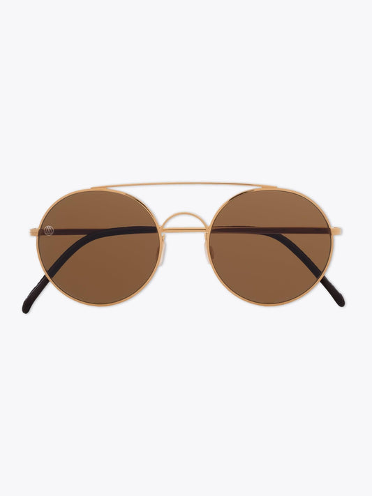 8000 Eyewear 8M6 Gold-Tone Round Sunglasses - Apodep.com