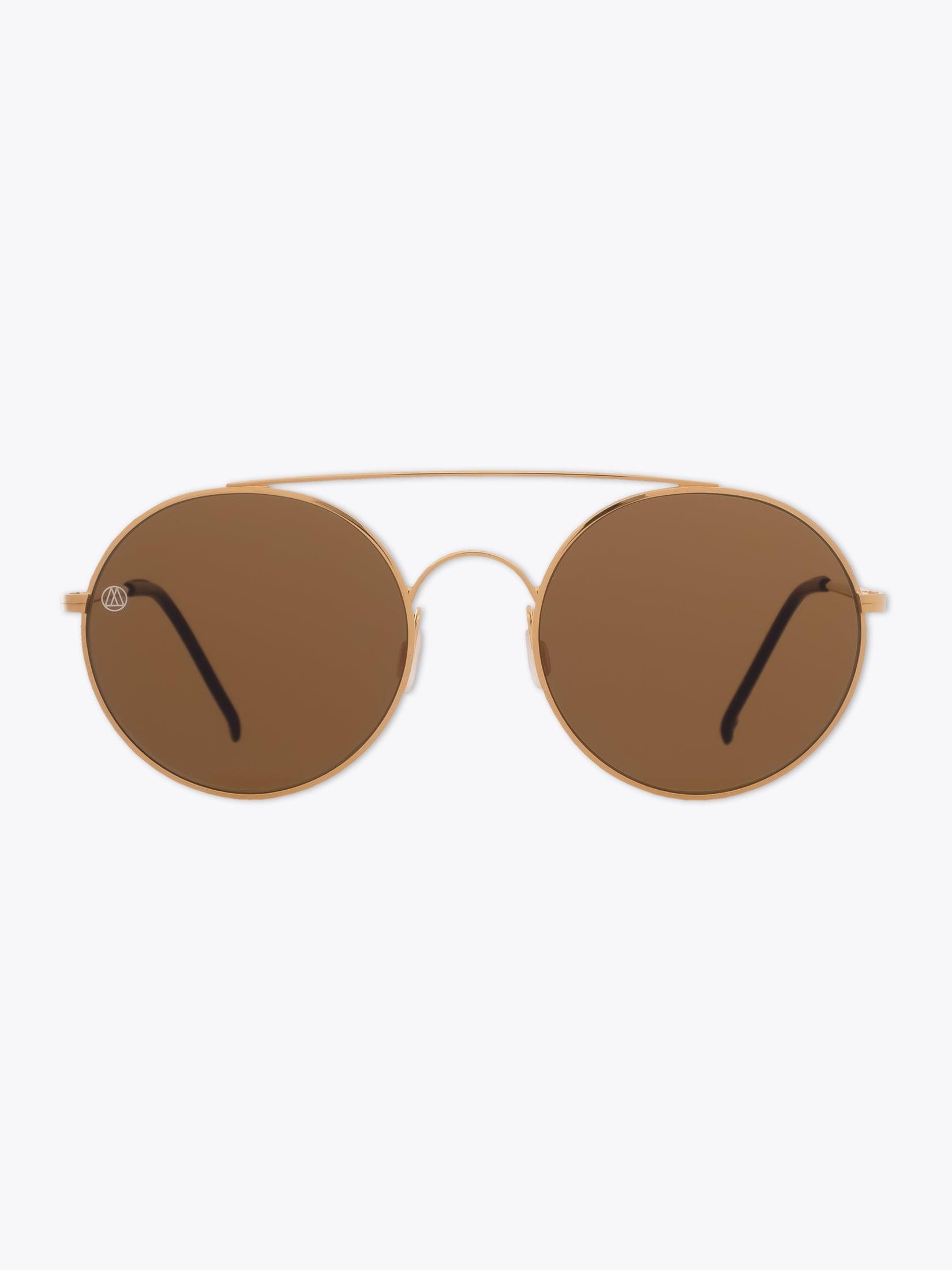 8000 Eyewear 8M6 Gold-Tone Round Sunglasses