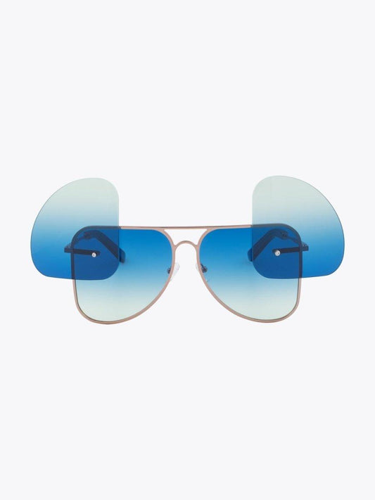 Fakbyfak X Manish Arora Gold/Blue/Blue Sunglasses - Apodep.com