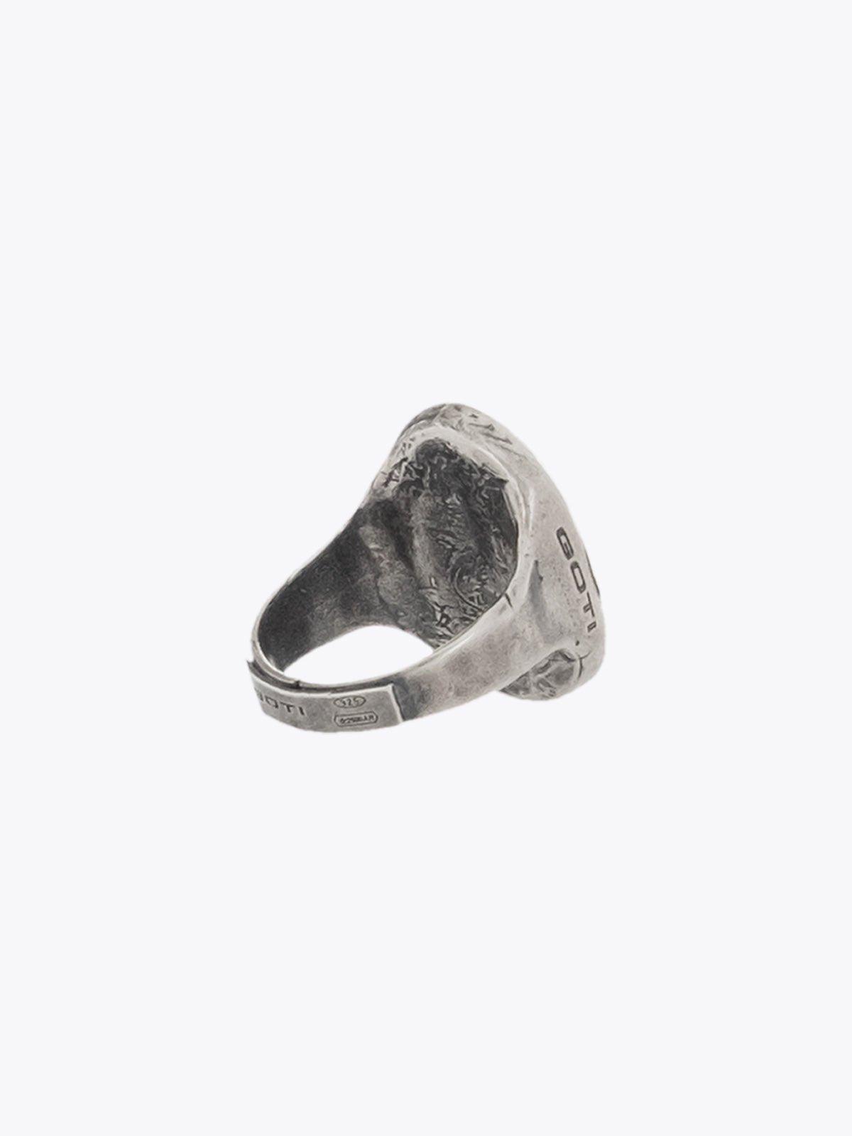 GOTI AN511 Oxidised Silver Signet Ring - APODEP.com