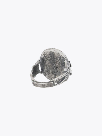 GOTI AN512 Oxidised Silver Signet Ring - APODEP.com