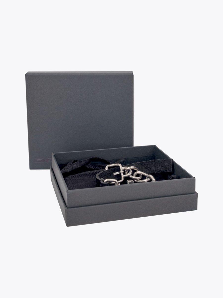 GOTI BR506 Oxidised Silver/Leather Bracelet