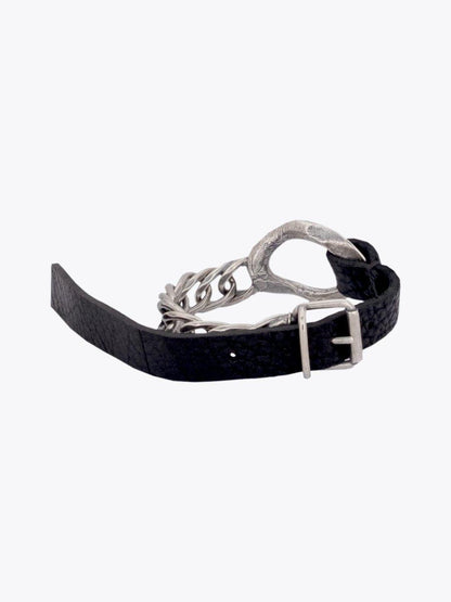 GOTI BR514 Oxidised Silver/Leather Bracelet - APODEP.com