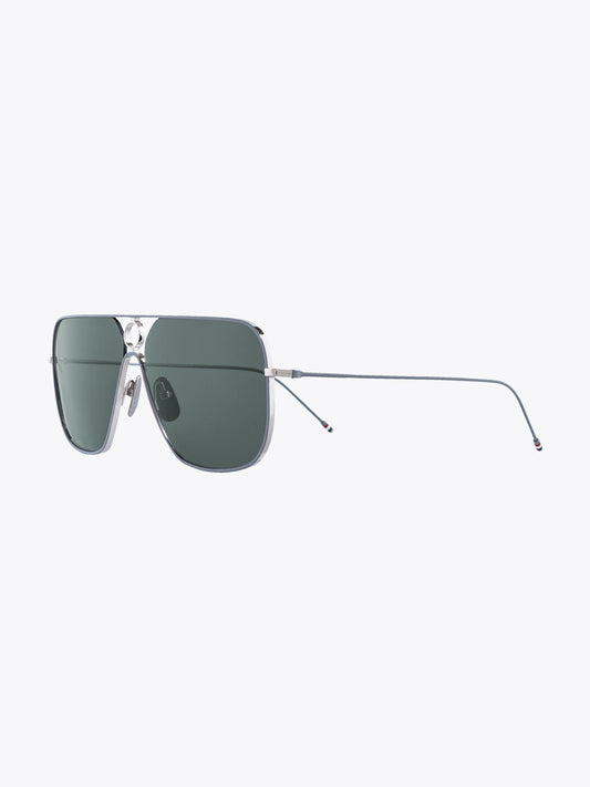 Thom Browne TB-114 Silver Sunglasses - Apodep.com