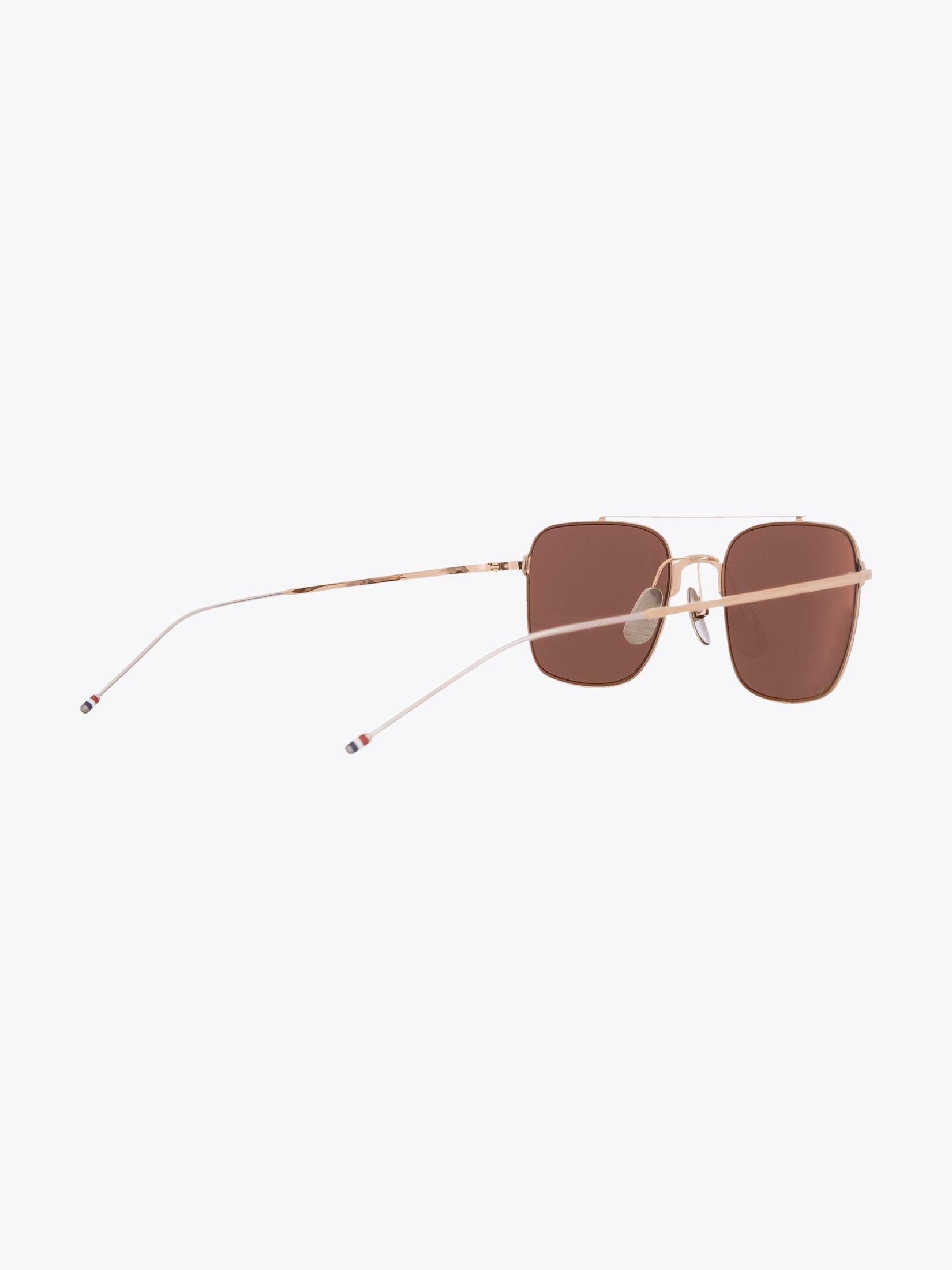 Thom Browne TB-120 Sonnenbrille Gold/Silber